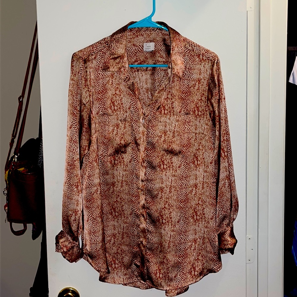 Cheetah blouse, size large.